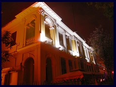 Illuminated colonial building on Shamian Island.